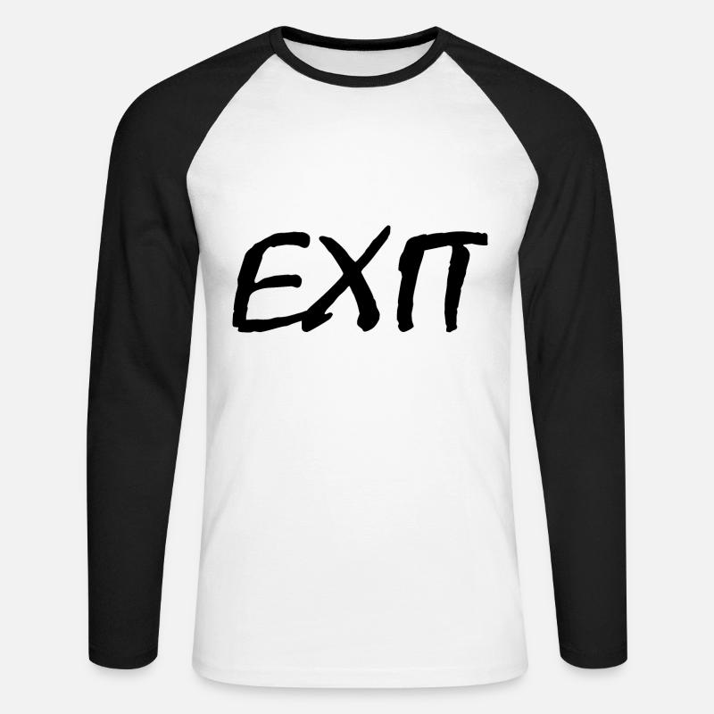 Exit - Unisex Baseballshirt langarm - Weiß/Schwarz