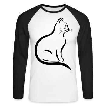 CAT / CAT - Unisex Long Sleeve Baseball T-Shirt - white/black - Front - Nik (191cm)
