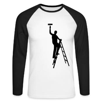 Painter Painting Background - Unisex Long Sleeve Baseball T-Shirt - white/black - Front - Nik (191cm)