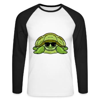 Tortue - T-shirt baseball manches longues Homme - blanc/noir - Devant - Nik (191cm)