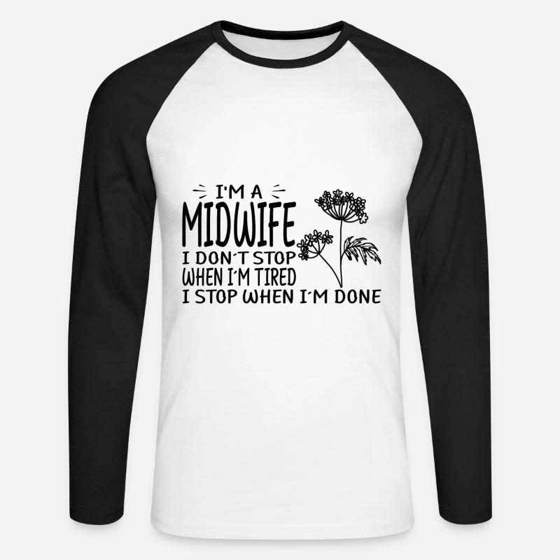 Levatrice - Maglia da baseball a manica lunga da uomo - bianco/nero