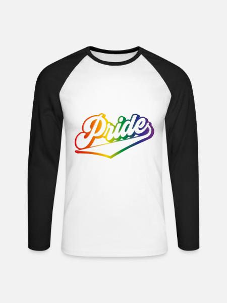 Pride Regenbogen LGBTQ - Unisex Baseballshirt langarm - Weiß/Schwarz