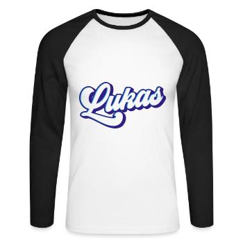 Luke | Colors changeable - Unisex Long Sleeve Baseball T-Shirt - white/black - Front - Nik (191cm)