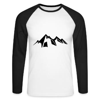 Montagnes Montagne Montagne 15 Aire de dessin 16 - T-shirt baseball manches longues Homme - blanc/noir - Devant - Nik (191cm)