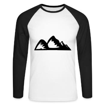 Montagnes Montagnes Montagnes 12 - T-shirt baseball manches longues Homme - blanc/noir - Devant - Nik (191cm)