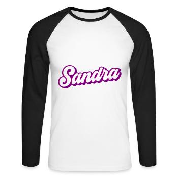Sandra | Colors changeable - Unisex Long Sleeve Baseball T-Shirt - white/black - Front - Nik (191cm)
