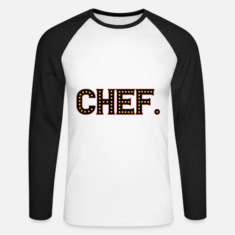 Chef | Farben änderbar - Unisex Baseballshirt langarm - Weiß/Schwarz