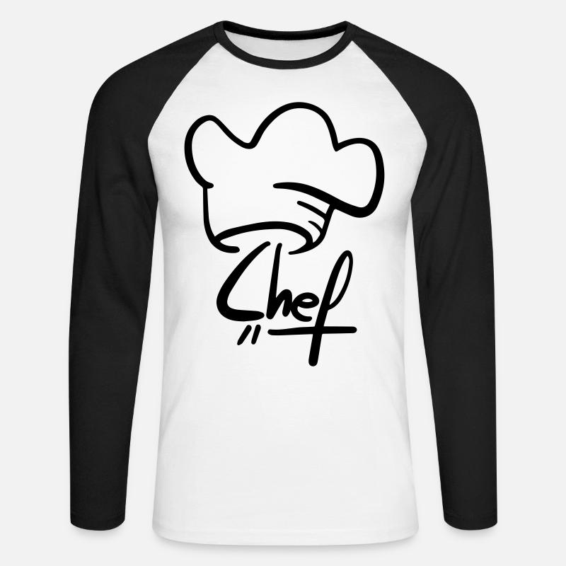 Chef - Unisex Baseballshirt langarm - Weiß/Schwarz
