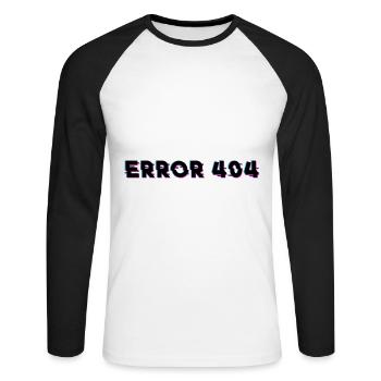 internet error 404 - Internet Error 404 - Unisex Long Sleeve Baseball T-Shirt - white/black - Front - Nik (191cm)