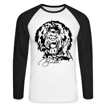 BARBET Dogs Portrait Dog Wilsigns - Unisex Long Sleeve Baseball T-Shirt - white/black - Front - Nik (191cm)
