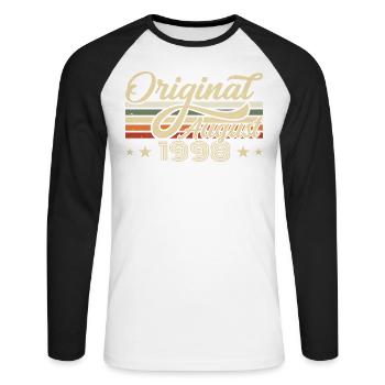 August 1998 Birthday August 1998 - Original 1998 - Unisex Long Sleeve Baseball T-Shirt - white/black - Front - Nik (191cm)