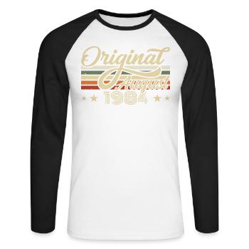 August 1984 Birthday August 1984 - Original 1984 - Unisex Long Sleeve Baseball T-Shirt - white/black - Front - Nik (191cm)