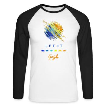 Vincent Van Gogh Résumé de Let It Gogh - T-shirt baseball manches longues Homme - blanc/noir - Devant - Nik (191cm)