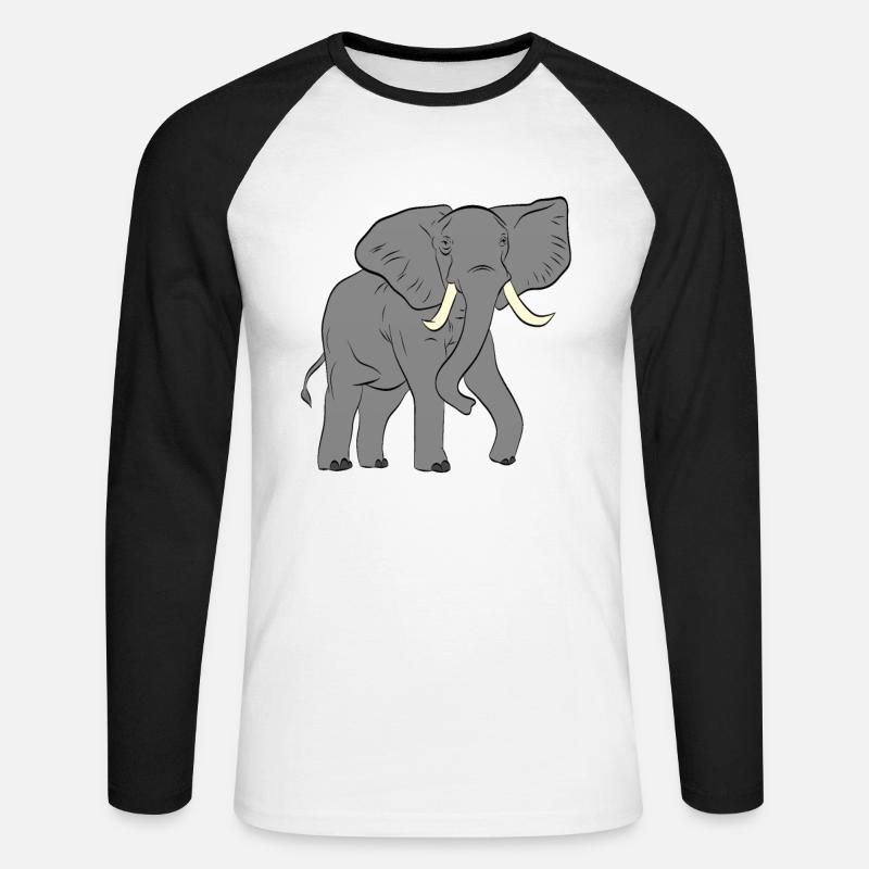 Elefant - Elefant - Långärmad basebolltröja herr - vit/svart