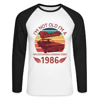 I'm not old I'm a Classic - Unisex Long Sleeve Baseball T-Shirt - white/black - Front - Nik (191cm)