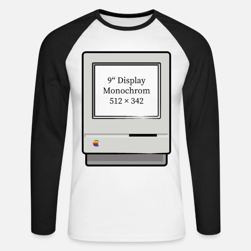 Computer Classic IT - alter Comuter - Unisex Baseballshirt langarm - Weiß/Schwarz