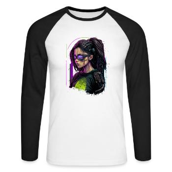Fearsome Punk Lady the simple birthday gift for - Unisex Long Sleeve Baseball T-Shirt - white/black - Front - Nik (191cm)