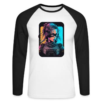 Futuristic Girl the excellent birthday gift for - Unisex Long Sleeve Baseball T-Shirt - white/black - Front - Nik (191cm)