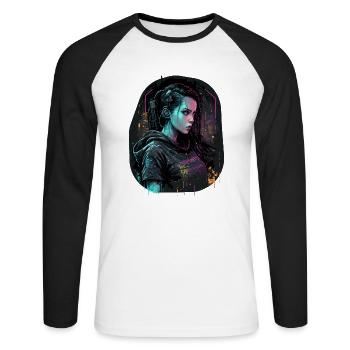 Breathtaking Punk Girl the ideal Christmas - Unisex Long Sleeve Baseball T-Shirt - white/black - Front - Nik (191cm)