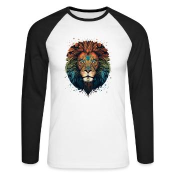 Roi de la jungle - T-shirt baseball manches longues Homme - blanc/noir - Devant - Nik (191cm)