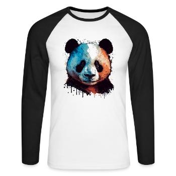 Panda Cadeau pour les garçons - T-shirt baseball manches longues Homme - blanc/noir - Devant - Nik (191cm)