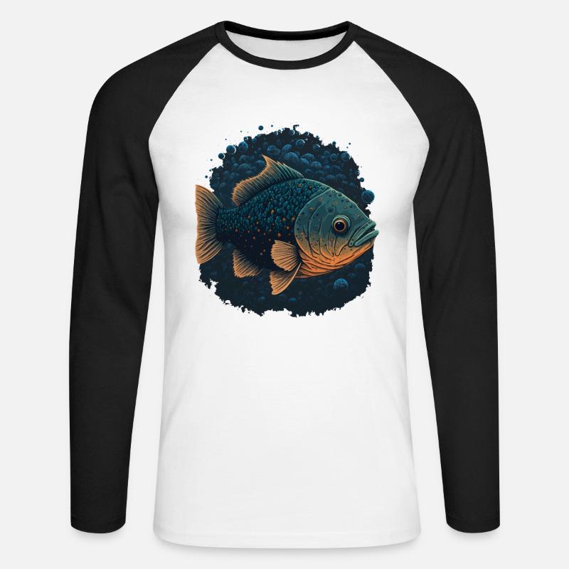 Aquarium Ventilator - Unisex Baseballshirt langarm - Weiß/Schwarz