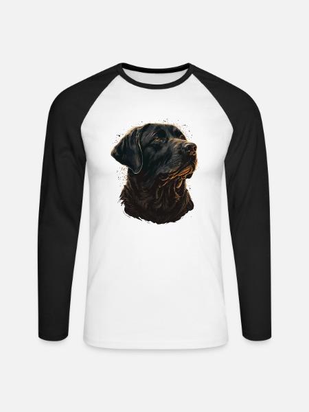 Nice Labrador Retriever Illustration - Unisex Long Sleeve Baseball T-Shirt - white/black