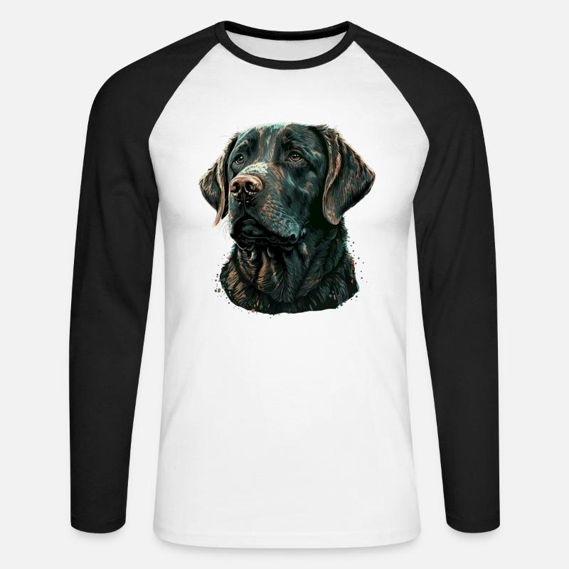 Alter Labrador Retriever - Unisex Baseballshirt langarm - Weiß/Schwarz