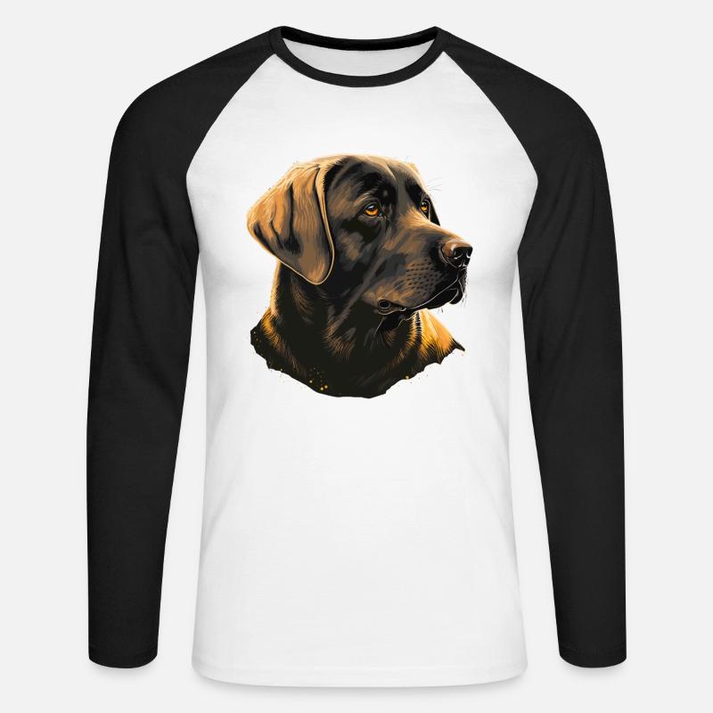 Formaler Labrador Retriever - Unisex Baseballshirt langarm - Weiß/Schwarz