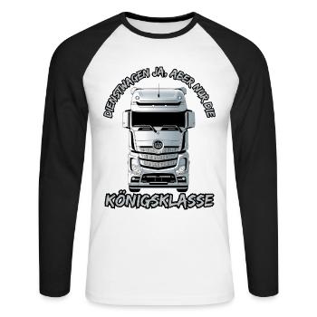 Company cars yes, but only the premier class - Unisex Long Sleeve Baseball T-Shirt - white/black - Front - Nik (191cm)