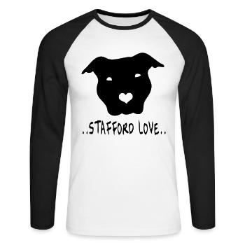 staffielove01 - T-shirt baseball manches longues Homme - blanc/noir - Devant - Nik (191cm)