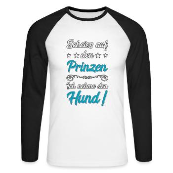 Dog Funny Dog Sayings Dog Lover Gift - Unisex Long Sleeve Baseball T-Shirt - white/black - Front - Nik (191cm)