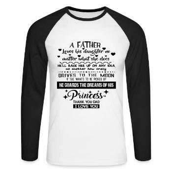 Ein Vater Vater Tochter Gedichte danke Papa - Unisex Baseballshirt langarm - Weiß/Schwarz - Vorne - Nik (191cm)