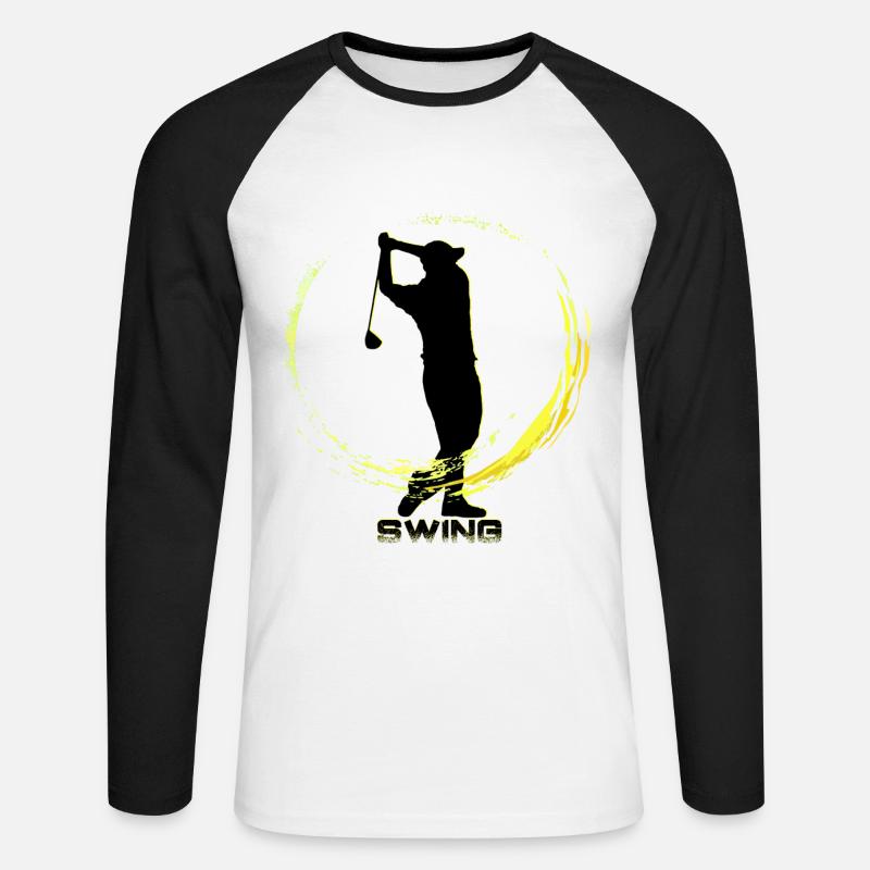 Golf - Unisex Baseballshirt langarm - Weiß/Schwarz