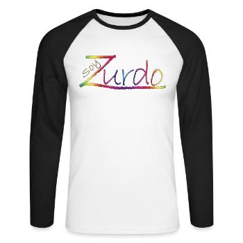 I'm left-handed - Unisex Long Sleeve Baseball T-Shirt - white/black - Front - Nik (191cm)