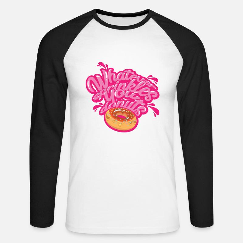 DONUT | Whatever Sprinkles Your Donuts - Unisex Baseballshirt langarm - Weiß/Schwarz