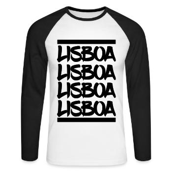 Lisbon Portugal vacation Portuguese woman - Unisex Long Sleeve Baseball T-Shirt - white/black - Front - Nik (191cm)