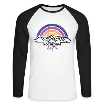 Hochkönig Tirol Trail Wandern Skigebiet Souvenir - Unisex Baseballshirt langarm - Weiß/Schwarz - Vorne - Nik (191cm)