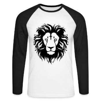 Lion - T-shirt baseball manches longues Homme - blanc/noir - Devant - Nik (191cm)