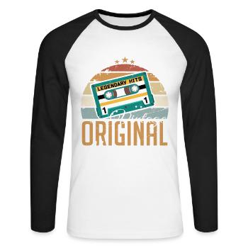 May 1989 Birthday Gift 1989 May - May 1989 - Unisex Long Sleeve Baseball T-Shirt - white/black - Front - Nik (191cm)