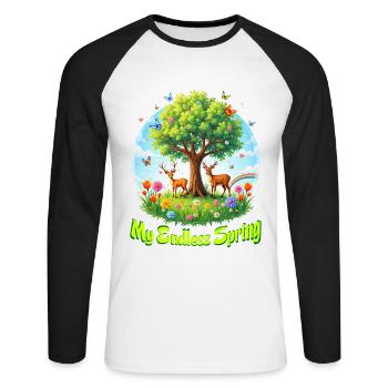 Mein Endless Spring M - Unisex Baseballshirt langarm - Weiß/Schwarz - Vorne - Nik (191cm)