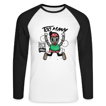 Hey! Obtenez ce teeshirt unique et détaillé en - T-shirt baseball manches longues Homme - blanc/noir - Devant - Nik (191cm)