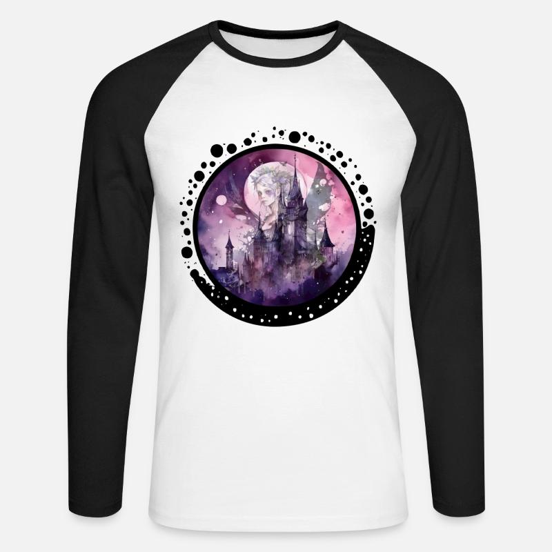 CircleFairy - Unisex Baseballshirt langarm - Weiß/Schwarz
