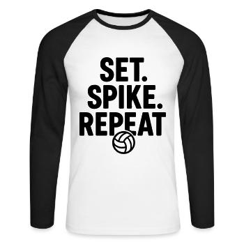 Volleyball Smash and Repeat - T-shirt baseball manches longues Homme - blanc/noir - Devant - Nik (191cm)