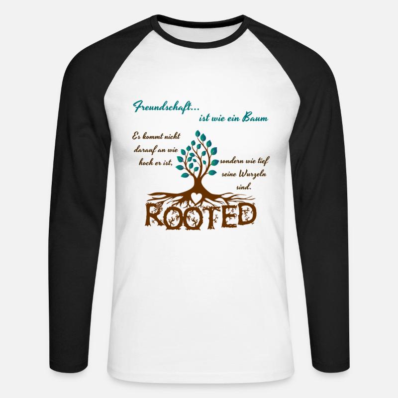 Freundschaft - bunt - Unisex Baseballshirt langarm - Weiß/Schwarz