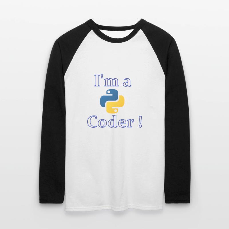 Ich bin Python-Code Unisex Baseballshirt langarm