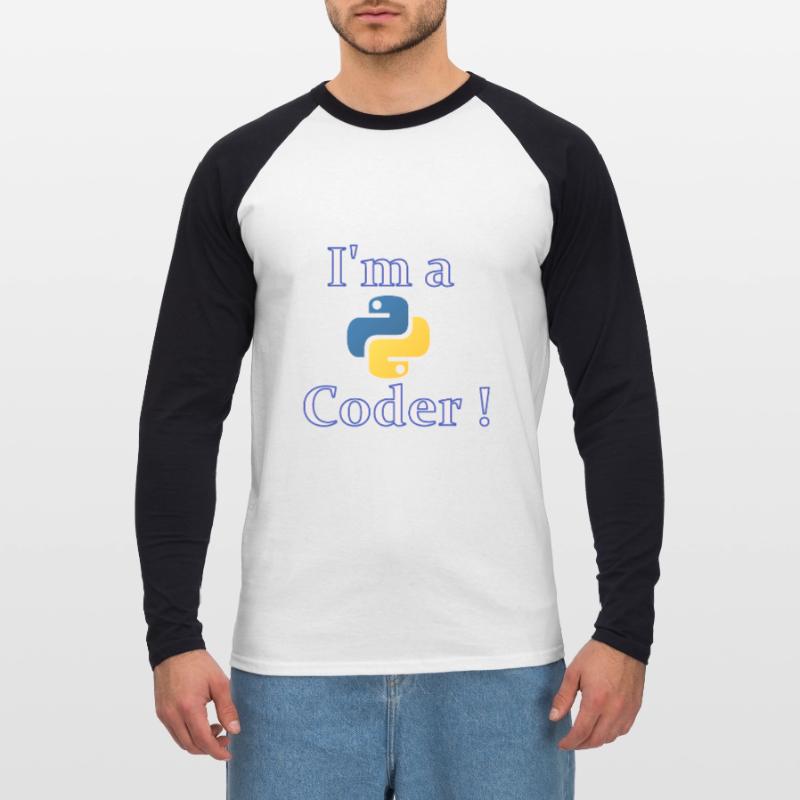 Ich bin Python-Code Unisex Baseballshirt langarm