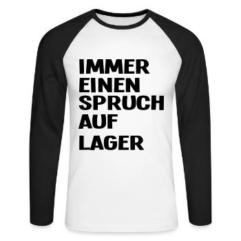 Always a saying on stock Logistics Logisticians - Unisex Long Sleeve Baseball T-Shirt - white/black - Front - Nik (191cm)