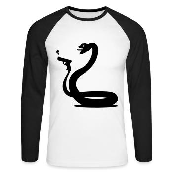 Black Snake - Unisex Long Sleeve Baseball T-Shirt - white/black - Front - Nik (191cm)