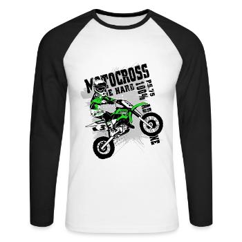 Children's motocross - KIDS MX - Unisex Long Sleeve Baseball T-Shirt - white/black - Front - Nik (191cm)